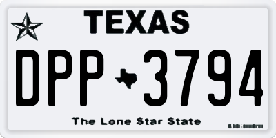 TX license plate DPP3794