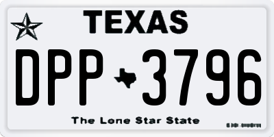 TX license plate DPP3796