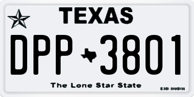 TX license plate DPP3801