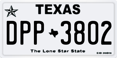 TX license plate DPP3802