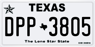 TX license plate DPP3805