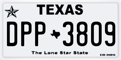 TX license plate DPP3809