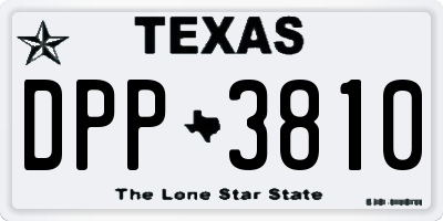 TX license plate DPP3810