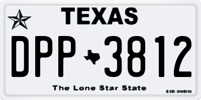 TX license plate DPP3812