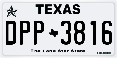 TX license plate DPP3816