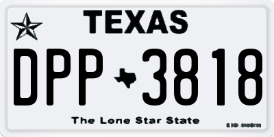 TX license plate DPP3818