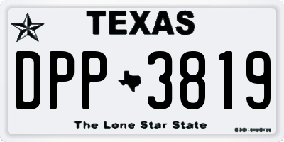 TX license plate DPP3819