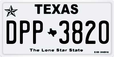 TX license plate DPP3820