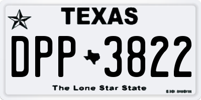 TX license plate DPP3822