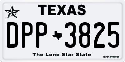 TX license plate DPP3825