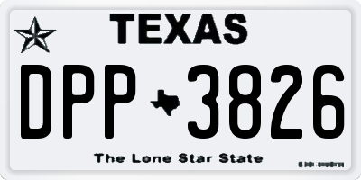 TX license plate DPP3826