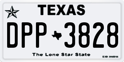 TX license plate DPP3828