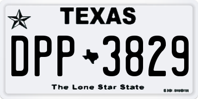 TX license plate DPP3829