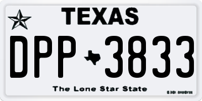 TX license plate DPP3833