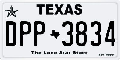 TX license plate DPP3834