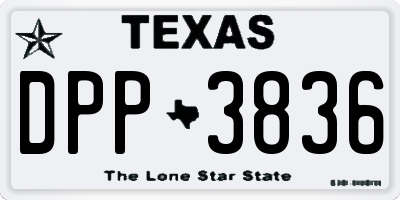 TX license plate DPP3836