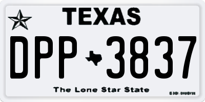 TX license plate DPP3837