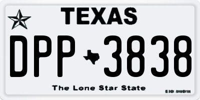 TX license plate DPP3838