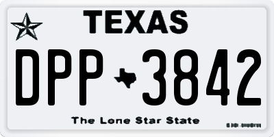 TX license plate DPP3842