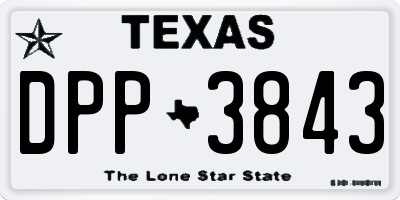 TX license plate DPP3843