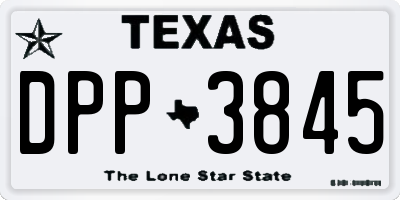 TX license plate DPP3845