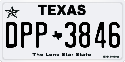 TX license plate DPP3846