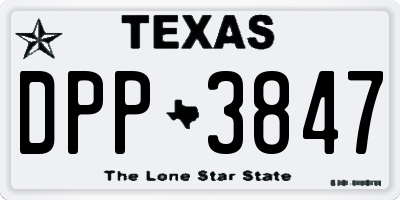 TX license plate DPP3847