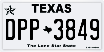 TX license plate DPP3849