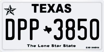 TX license plate DPP3850