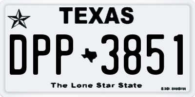 TX license plate DPP3851