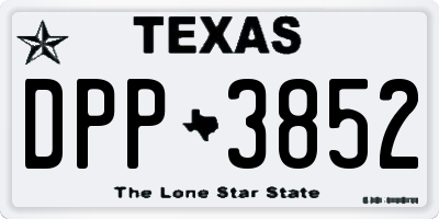 TX license plate DPP3852