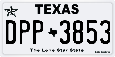 TX license plate DPP3853