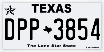 TX license plate DPP3854