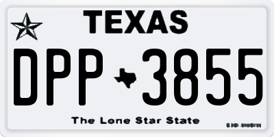 TX license plate DPP3855