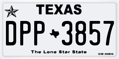 TX license plate DPP3857