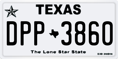 TX license plate DPP3860