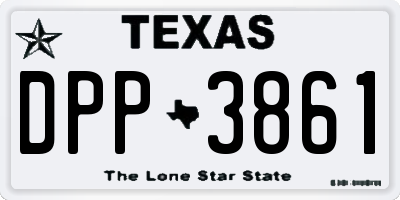 TX license plate DPP3861