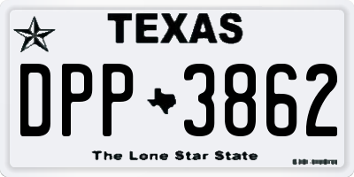 TX license plate DPP3862