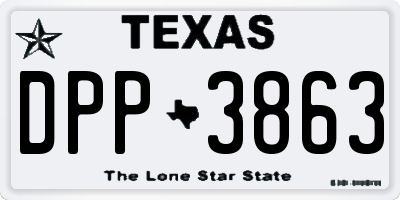 TX license plate DPP3863