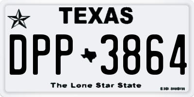 TX license plate DPP3864