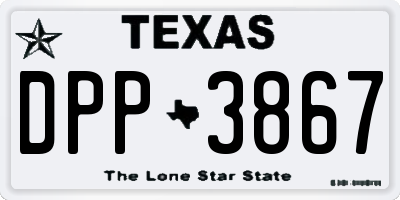 TX license plate DPP3867