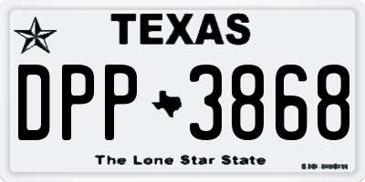 TX license plate DPP3868