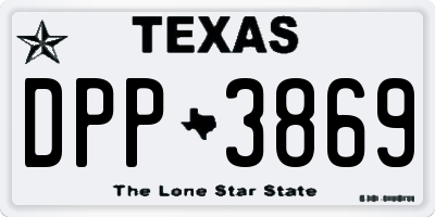 TX license plate DPP3869