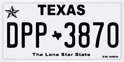 TX license plate DPP3870