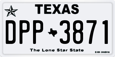 TX license plate DPP3871