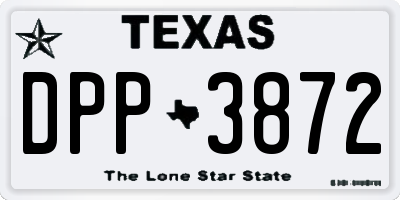 TX license plate DPP3872