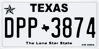 TX license plate DPP3874