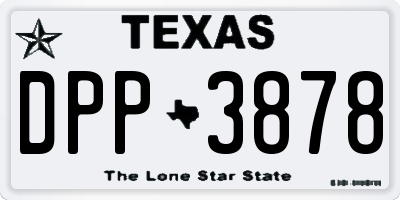 TX license plate DPP3878