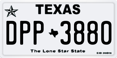 TX license plate DPP3880