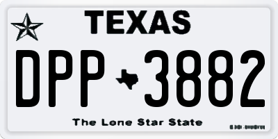 TX license plate DPP3882